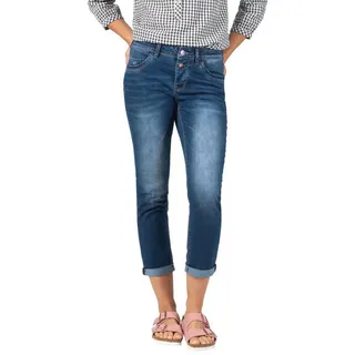 Timezone 7/8 Damen Jeans Slim NALITZ 7/8- Mid Waist - Slim Fit - Blau W25-W33, Größe:W 28, Farbe:3014-3838 Brisk Blue Wash - 28W