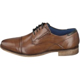 Bugatti Herren Business Halbschuh aus Leder, Nachhaltiger Derby im Used-Look, Cognac, 47 EU