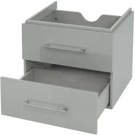 Mendler Premium Waschbeckenunterschrank HWC-D16, Waschtischunterschrank Waschtisch Badmöbel, hochglanz 60cm ~ grau