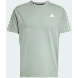 adidas Herren T-Shirt Own the Run 3-Streifen, SILGRN, S