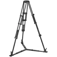 Manfrotto Alu Doppelrohr-Stativ, 100/75mm Halbschale & Bodenspinne