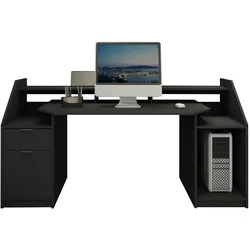 Schreibtisch Computertisch Gamingtisch Laptoptisch PC Tisch Schwarz 180 cm