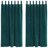 vidaXL Verdunkelungsvorhänge 2 pcs Dunkelgrün 140 x 175 cm Samt