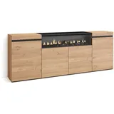 SKRAUT HOME Sideboard 200 x 75 x 35 cm Mehrfarbig / Schwarz