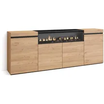 SKRAUT HOME Sideboard 200 x 75 x 35 cm Mehrfarbig / Schwarz