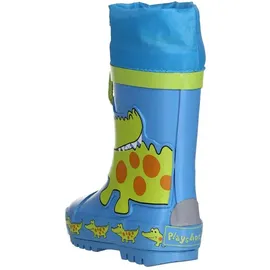 Playshoes Krokodil Gummistiefel Blau/Orange/Hellgrün 32,5