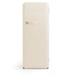 CREATE / RETRO FRIDGE 150 SAND/Kühlschrank mit Gefrierfach 281L in Cremeweiß, Griff Sand / 102W, niedriger Energieverbrauch, 150cm, 3 Ablagen, Temperaturregelung,60x60x150cm