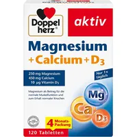 Doppelherz Magnesium + Calcium + D3 - Magnesium für die Knochen - 120 Tabletten