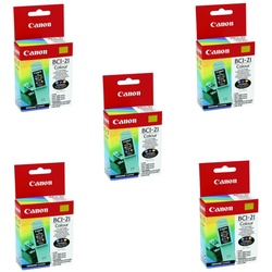 5x Original Canon Tinten Patrone BCI-21 farbig für BJC 400 2000 4000 5000