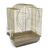 Premium Vogelkäfig EMMA 72x54x38cm gold mocca Wellensitiche Kanarien Vogelhaus