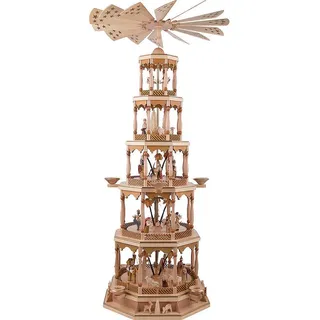 Richard Glässer GmbH Seiffen Glässer Erzgebirge Pyramide Christi Geburt natur 28er Spielwerk 123cm