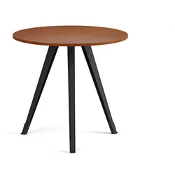 Couchtisch PRIMO ZEN, Durchmesser 80 cm, schwarzes Fußgestell, Kirschbaum