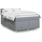 vidaXL Boxspringbett mit Matratze Hellgrau 160x200 cm Stoff