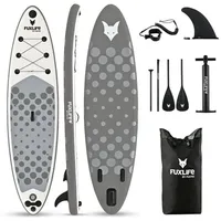 FUXTEC SUP Board Set Aufblasbares Stand Up Paddle Board 320 x 81 x 15 cm schwarz/weiß
