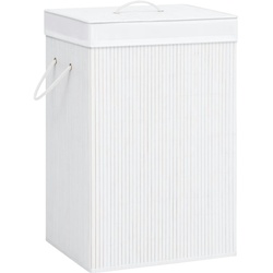 vidaXL Bambus-Wäschekorb mit 1 Fach Weiß