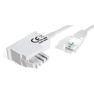 COXBOX 10 m DSL Kabel Fritzbox, Speedport, Easybox - TAE Kabel RJ45 weiß - VDSL ADSL WLAN Router-Kabel mit Twisted Pair für eine zuverlässige Verbindung