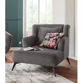 Home Affaire Loveseat Baggio Mega Sessel für Komfort und Entspannung, zeitlos und modern, Zierkissen inklusive grau