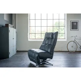 KAWOLA Relaxsessel MIKO Leder 75 x 115 x 75 cm schwarz drehbar mit Kopfteil