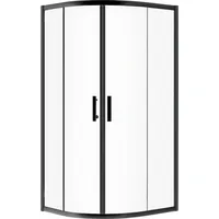 Bad land Duschkabine Viertelkreis Schwarz 80x80 190 cm Transparent