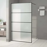 VidaXL Duschwand für Begehbare Dusche Schwarz 115x195 cm Matt