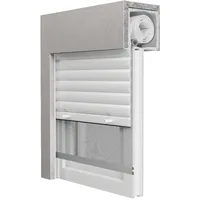 Fenster mit Rollladen und Insektenschutz, PVC, aluplast Ideal 4000, Weiß, 800 x 800 mm, einteilig, individuell konfigurieren