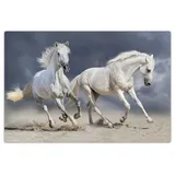 cover-your-desk.de Schreibtischunterlage – “Galoppierende Pferde - weiße Schimmel“ (L)60 x (B)40 | Gr.: onesize