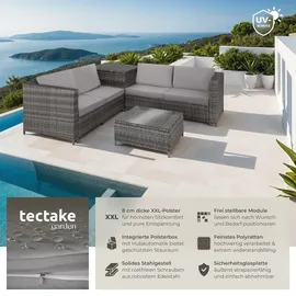 Tectake Siena Rattan Lounge grau/hellgrau