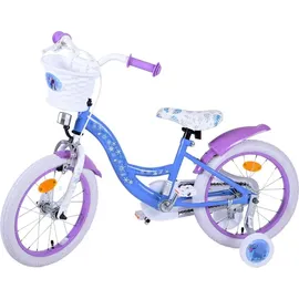 tpfsports Disney Frozen 2 Kinderfahrrad - Mädchen - Rücktritt + Handbremse - Blau/Lila