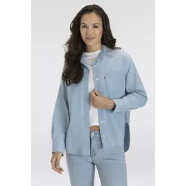 Levi's Jeansbluse LEVI'S "HARLIE NEW BF S", Damen, Gr. M (38), honestly happy 2, Web, Obermaterial: 100% Baumwolle, unifarben, relaxed fit Po-bedeckend, 2-Knopf-Manschette, Blusen Jeansbluse, mit Brusttasche