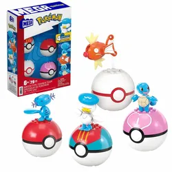 MEGA Pokémon 4er Set - Schiggy Karpador Muschas und Kwaks