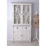 Küchenvitrine Shabby Chic Vitrine Altweiss Vitrinenschrank Küchenbuffet 94 cm hmb174 Palazzo Exklusiv
