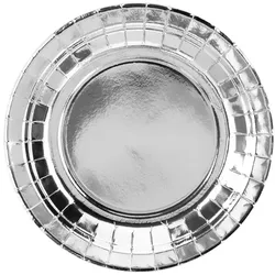 6 kleine Teller Silber Folie