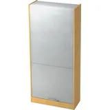 Hammerbacher Rollladenschrank buche, silber 4 Fachböden 90,0 x 40,0 x 200,4 cm