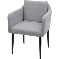 Mendler Esszimmerstuhl HWC-H93, Küchenstuhl Lehnstuhl Stuhl Stoff/Textil hellgrau