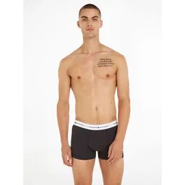 Tommy Hilfiger Boxer "TRUNK 3 PACK", Herren, Gr. S (48), grau (grau, heather, schwarz, weiß), Jersey, Obermaterial: 95% Baumwolle, 5% Elasthan, TOMMY HILFIGER UNDERWEAR, unifarben, kontrastfarbene Details, meliert, körpernah, Unterhosen, mit Logoschriftzug