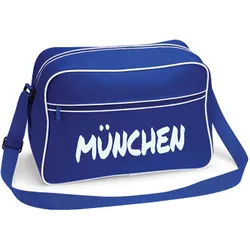 multifanshop Retrotasche - München blau - Textmarker - Druck weiß - Tasche