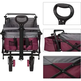 Woltu Bollerwagen faltbar mit Dach Fuschia