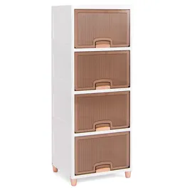 Costway Aufbewahrungsbox 45 x 38 x 117 cm 4-tlg. weiß