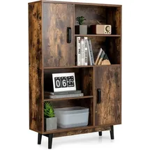 Costway Bücherschrank 80 x 24 x 120 cm Braun