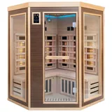 Dewello Dewello® Infrarotkabine Infrarotsauna MONTREAL 140cm x 140cm inkl. 6 Vollspektrumstrahler, 3 Karbonstrahler, Farblicht