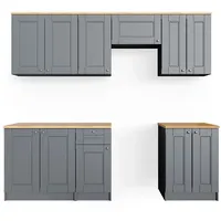 Vicco Küchenzeile Bergamo 240 cm grau