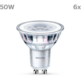 Philips LED Classic Lampe 50W, GU10 Sockel, Warmwhite (2700K) 6er Pack
