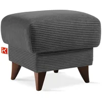 KONSIMO® Fußhocker Sitzhocker mit Stauraum GUSTAVO, hergestellt in der EU, handgefertigt, eleganten Nähten, Polsterhocker, Elegant grau