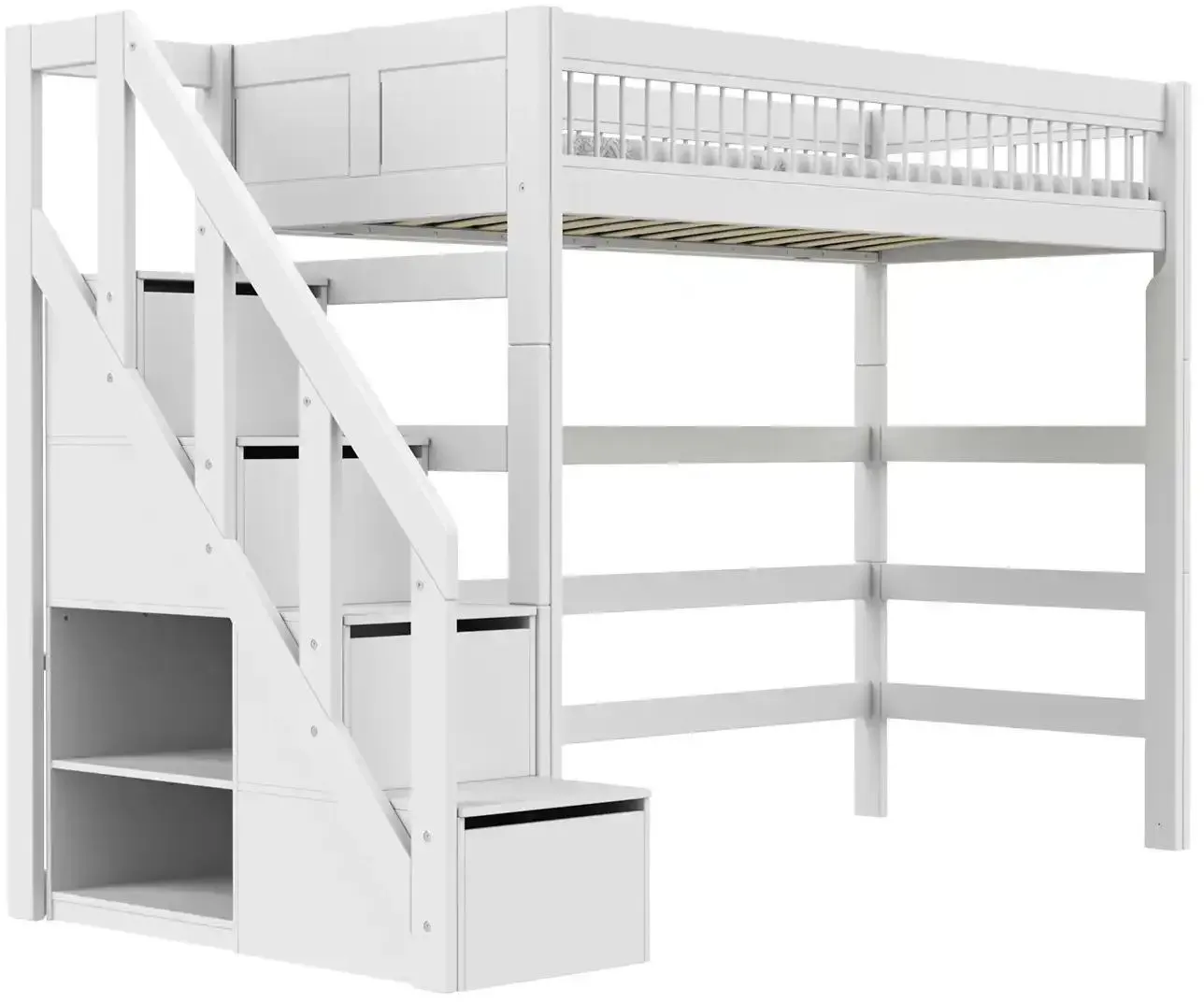 Lifetime Hochbett mit Treppe  Breeze , weiß , Maße (cm): B: 257 H: 177 T: 132.0
