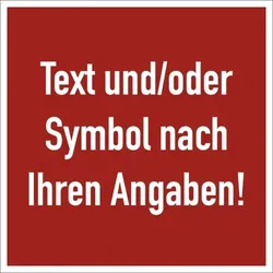 Dreifke® Aufkleber, Brandschutzzeichen - Text nach Ihren Angaben, Folie, 200x200 mm