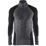 Blåkläder Merino Zip-Unterhemd lang grau/schwarz 3XL
