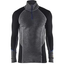 Blåkläder Merino Zip-Unterhemd lang grau/schwarz 3XL