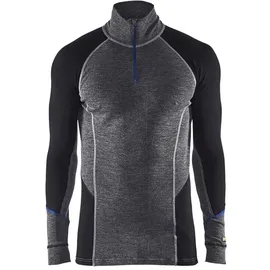 Blåkläder Merino Zip-Unterhemd lang grau/schwarz 3XL