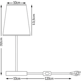 monzana Nachttischlampe Grau 2 St.