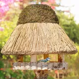 Voss.garden Vogelhaus mit Reetdach, Föhr - rundes Futterhaus XL Ø 75cm